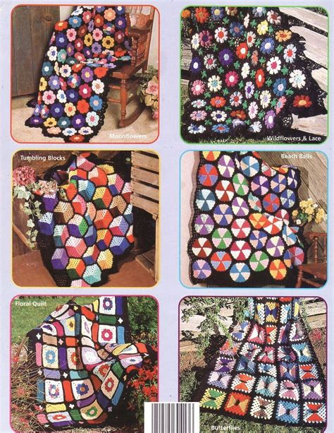 Scrap Yarn Afghans Crochet Patterns Book Blankets 7 Designs Afghans