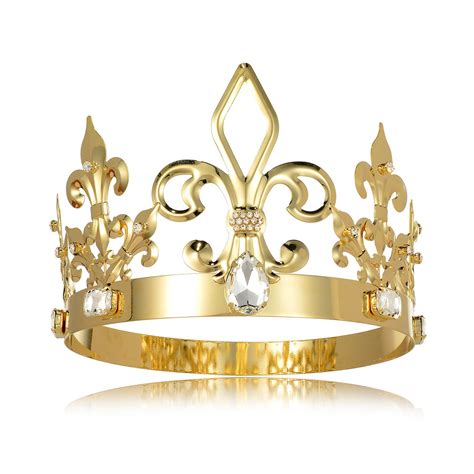 Buy Dczerong King Crown Costume Round Metal Crystal Tiara Adult Male Standard Size Crowns Men