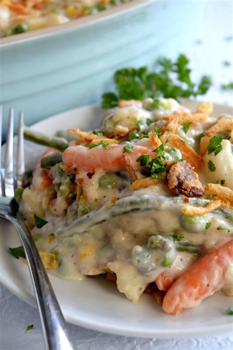 A Make Ahead Casserole Consisting Of Vegetables And A Creamy Sauce