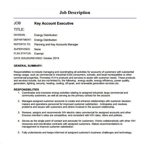 Executive Job Description Template