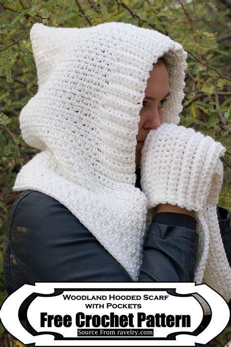 20 crochet hooded scarf free patterns
