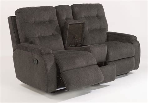 Flexsteel Kerrie Reclining Loveseat With Cupholder And Storage Console