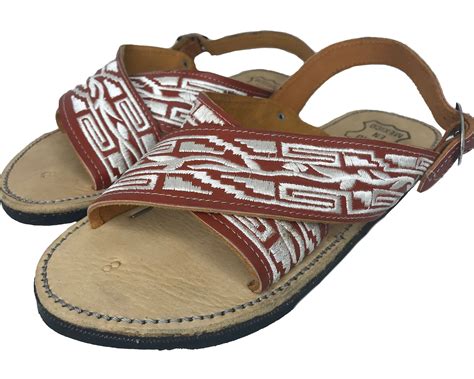 Mens Embroidered Huarache Sandals With Tire Sole Etsy