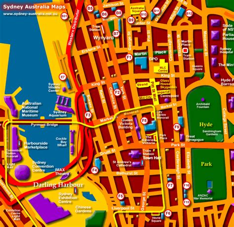 Sydney Australia Map Sydney City Australia Map Sydney Australia