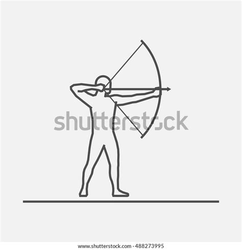 Cool Line Archery Icon Vector Silhouette Stock Vector Royalty Free