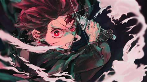 Purple Anime Wallpaper 4k Demon Slayer Tanjirou Kamado With Sword Images