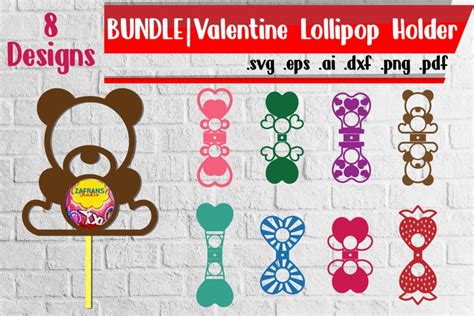 Bundle | Valentine Lollipop Holders - svg dxf eps ai png pdf