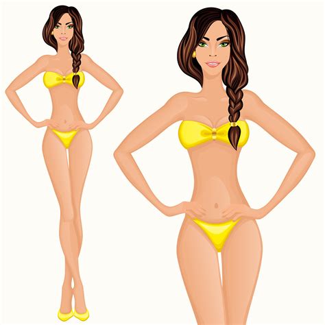 Vector Of Woman In Bikini And Female Figure Vector Illustration Of A