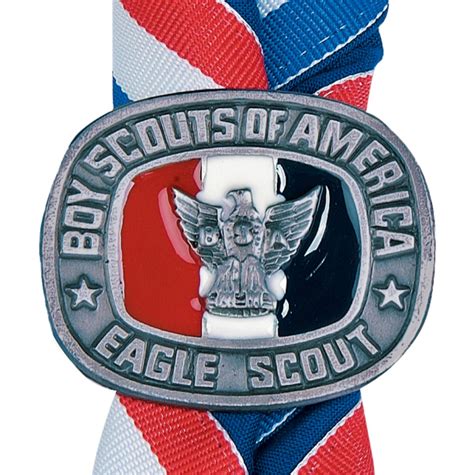 BSA Eagle Neckerchief Slide Eagle Scout Neckerchief Slide Cast Metal Slide Featuring Scouts