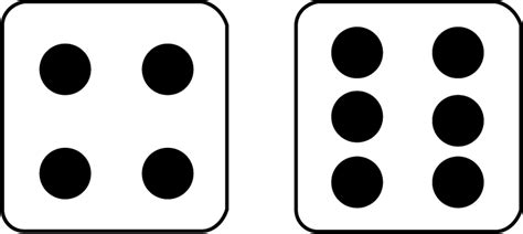 Math Clip Art Dice And Number Models Two Dice With 10 Showing A
