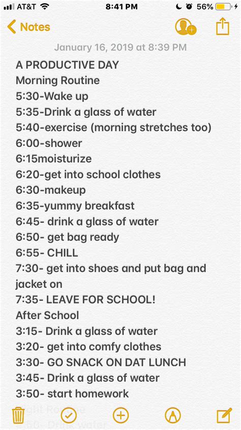 A Productive Day Morning Routine School School Routine For Teens