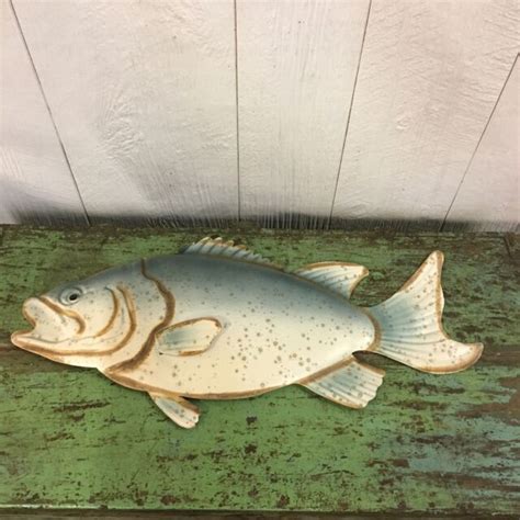 Metal Largemouth Bass Fish Wall Art 3d Very Cool Lake House 24” Ebay
