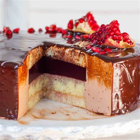 Add candied orange peel on top of each and freeze until ready to use. Pomegranate Chocolate Mousse Cake - Tatyanas Everyday Food
