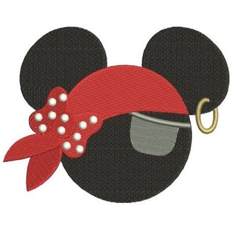 Looks Like Pirate Mickey Mouse Ears With A Patch Machine Embroidery