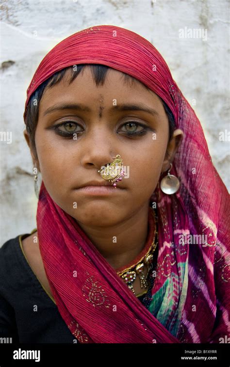 Portrait Of A Rajasthani Girl From The Bhopa Tribe Thar Desert