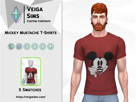 Clothing Mickey Mustache T Shirts Veiga Sims™ Cc