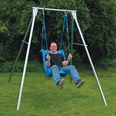 Add a unique touch to your backyard or patio space with this charming and fun hanging chair. Image result for adult swing | Single swing, Playground ...