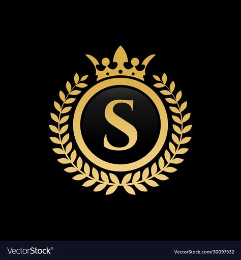 Letter S Royal Crown Logo Royalty Free Vector Image