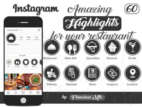 Gray Instagram Highlight Restaurant Icons Instagram Etsy