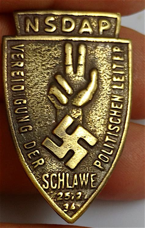 Pre Ww2 German Nazi Nice Early Nsdap Adolf Hitler Party Pin Badge With