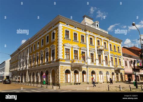 Satu Mare Romania August 20 2021 Photo In Front Of A Historic Yellow