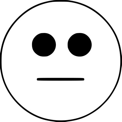 Straight Face Emoji Black And White الرموز التعبيرية السعيدة ، Smiley