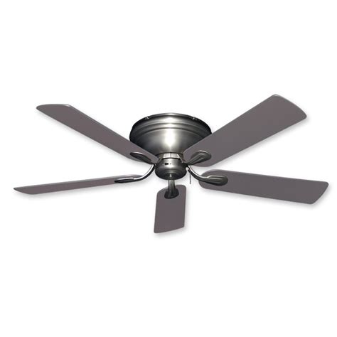 Right now let's see some types with different features Flush Mount Ceiling Fan - 52 Inch Stratus in Satin Steel ...