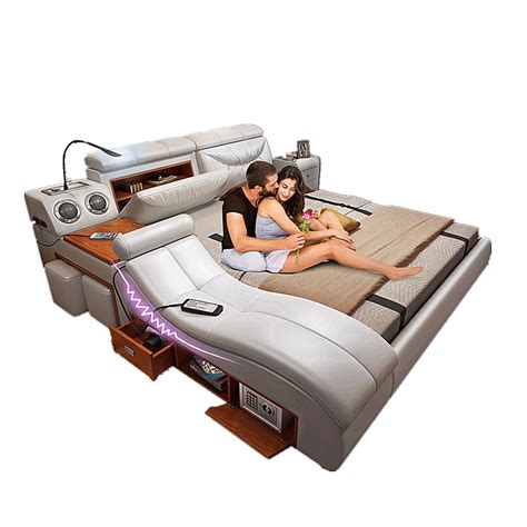 Modern Double Size Multifunctional Soft Massage Bed In Bedroom Sets