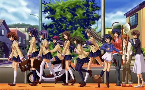 X Resolution Group Of Anime Chasters Walking Beside Road Hd