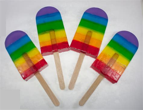4 Rainbow Popsicle Soaps Party Favor Birthday By Wizardatwork