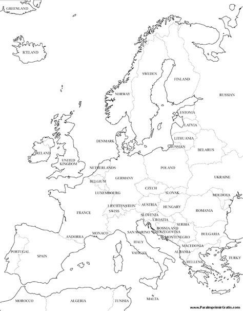 Dibujos De Mapas De Europa Y Paises Para Colorear Colorear Imágenes