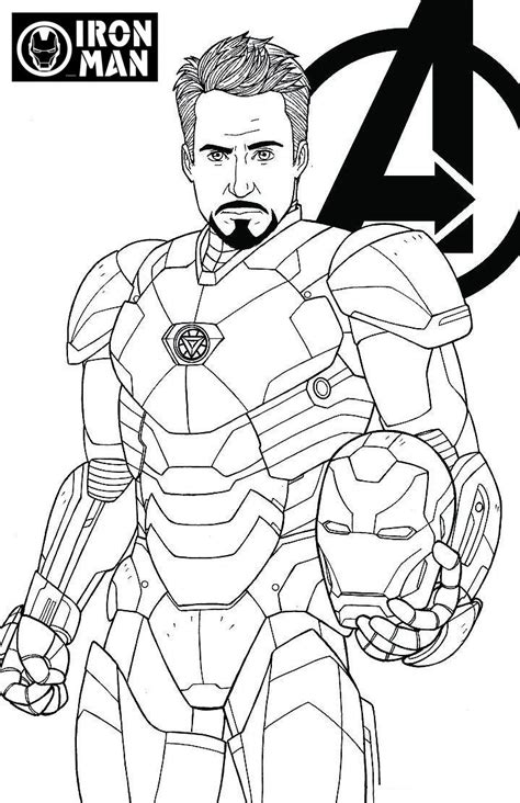 avengers endgame iron man tony stark coloring page avengers, cartoon
