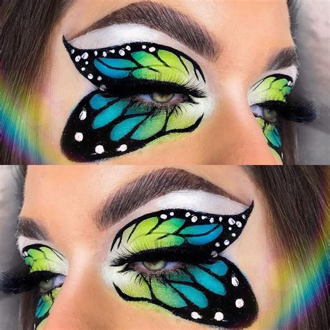 Gorgeous Vibrant Butterfly Creative Makeup Green Blended Eyeshadow 💚🦋