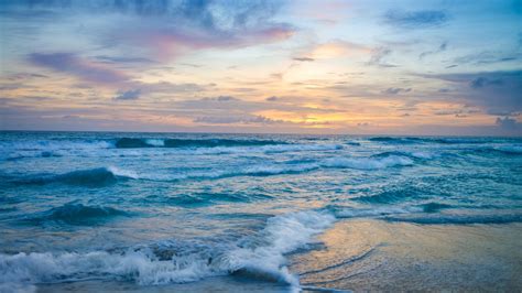 1366x768 Ocean Waves At Sunset 1366x768 Resolution Hd 4k Wallpapers