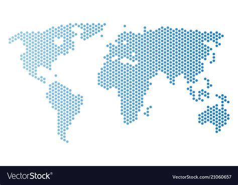 World Map Hex Tile Mosaic Royalty Free Vector Image