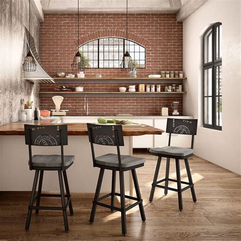 Wooden dining room chairs are strong, stable and designed to last. Carbon Loft Kettering Swivel Metal Stool with Distressed ...