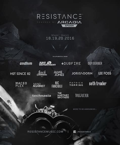 Resistance Miami Phase One Lineup Announced Ultra Taiwan