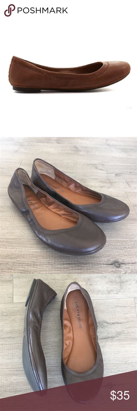 Lucky Brand ~ Emmie Dark Brown Leather Ballet Flat Brown Leather