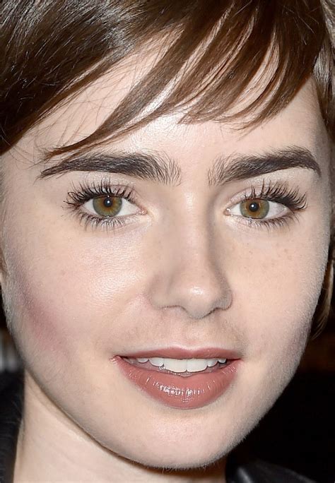 Close Up Of Lily Collins At The 2015 LA Film Festival Blue Grey Hair