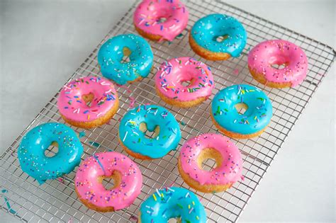 Classic Baked Donut Recipe With Colorful Glaze With Colorful Glaze