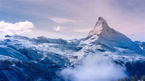 Europe Landscape Clouds Snow Matterhorn Alps Swiss Alps Snowy