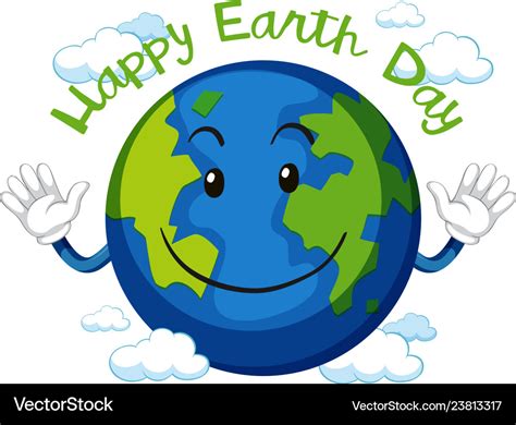 Happy Earth Day Icon Royalty Free Vector Image