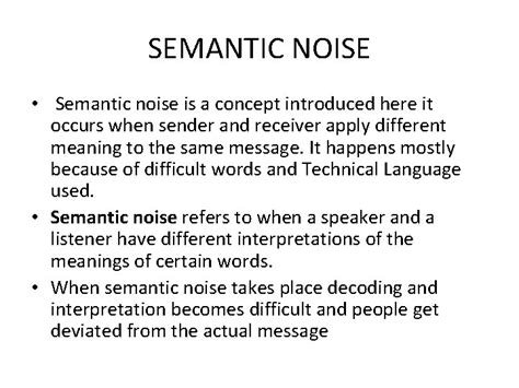 Semantic Noise In Communication Doc Barriers To Effective Listening