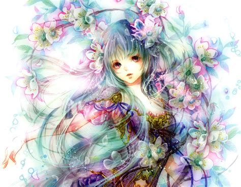 Anime Flower Girl Hd Wallpaper Background Image