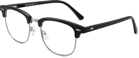 glindar blue light blocking computer glasses retro semi rimless style reduce eye strain video