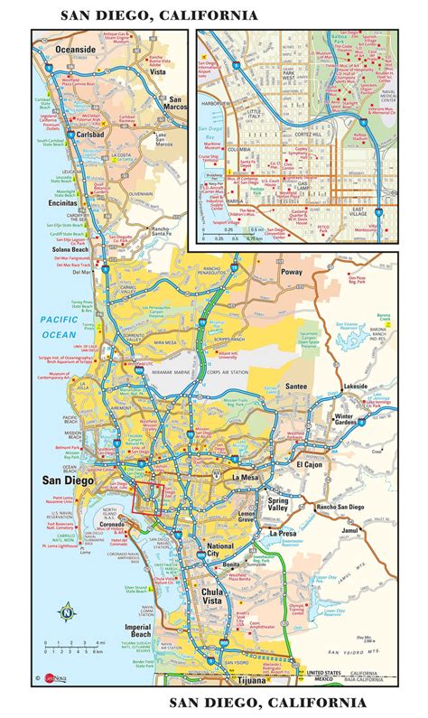 San Diego Metro Wall Map
