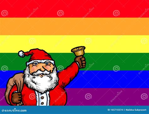 gay rainbow santa lgbtq flag stock illustration illustration of claus community 165710374