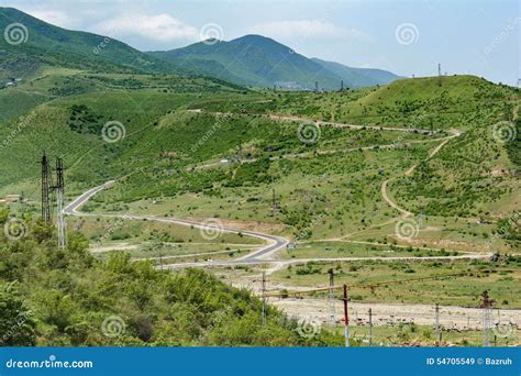 Landscape Road Between Mountains Stock Photo Image 54705549