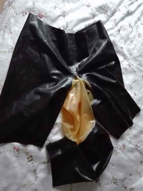 Latex Mask Shorts Rubber Shorts Hood Fashion Unique Party Sexy Black