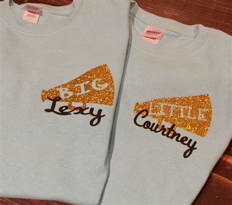 Personalized monogrammed big/little sister cheer shirts | Cheer shirts